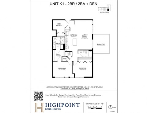 the floor plan of unit k1
